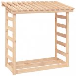 tömör fenyőfa tűzifatartó állvány 108x64,5x110 cm