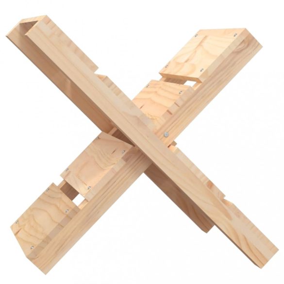 tömör fenyőfa rönktároló 47 x 39,5 x 48 cm