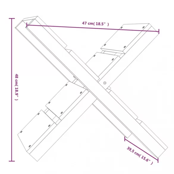 szürke tömör fenyőfa rönktároló 47 x 39,5 x 48 cm