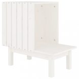 tömör fenyőfa macskaház fehér 60 x 36 x 60 cm