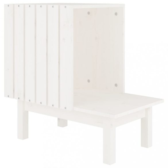 tömör fenyőfa macskaház fehér 60 x 36 x 60 cm