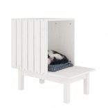 tömör fenyőfa macskaház fehér 60 x 36 x 60 cm