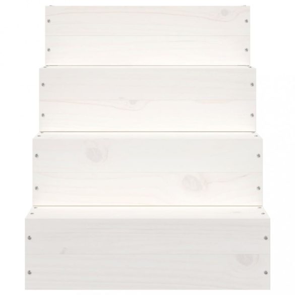 fehér tömör fenyőfa kisállat lépcső 40 x 49 x 47 cm