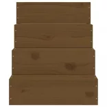 mézbarna tömör fenyőfa kisállat lépcső 40 x 49 x 47 cm