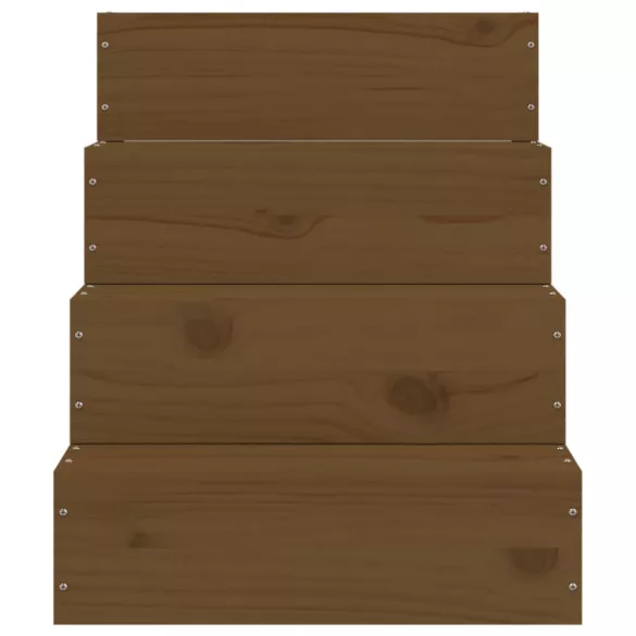 mézbarna tömör fenyőfa kisállat lépcső 40 x 49 x 47 cm