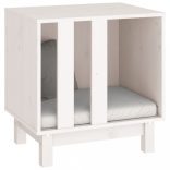 fehér tömör fenyőfa kutyaház 50 x 40 x 52 cm