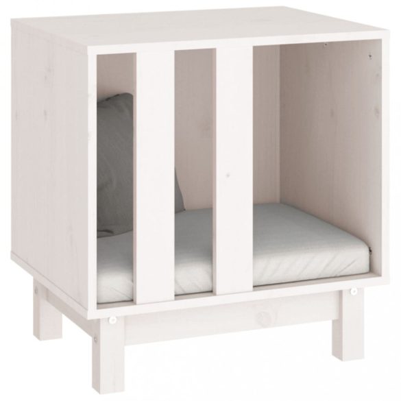 fehér tömör fenyőfa kutyaház 50 x 40 x 52 cm