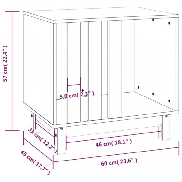 tömör fenyőfa kutyaház 60 x 45 x 57 cm