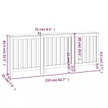 tömör fenyőfa radiátorburkolat 210x21x85 cm