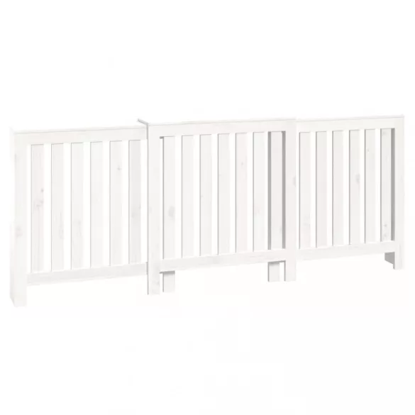 fehér tömör fenyőfa radiátorburkolat 210x21x85 cm