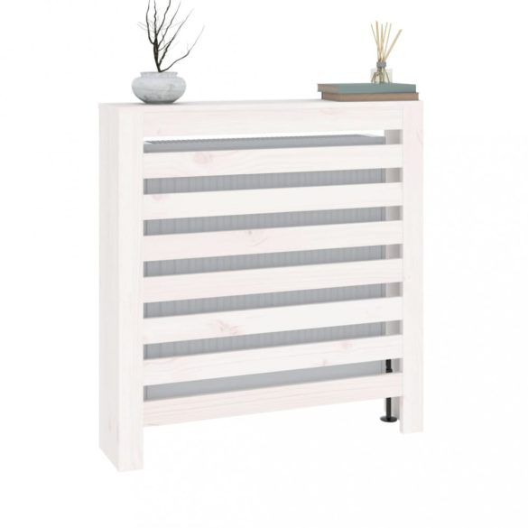 fehér tömör fenyőfa radiátorburkolat 79,5 x 19 x 84 cm