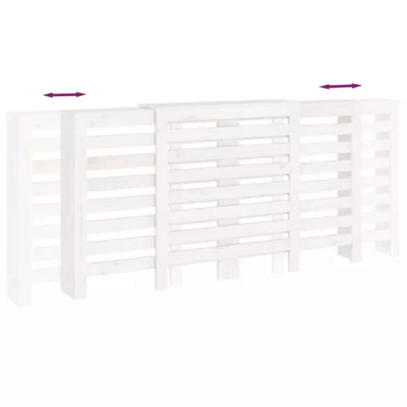 fehér tömör fenyőfa radiátorburkolat 210x21x85 cm