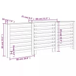 fehér tömör fenyőfa radiátorburkolat 210x21x85 cm