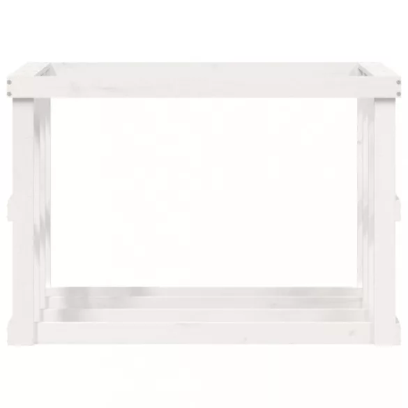 fehér tömör fenyőfa kültéri rönktároló 108x52x74 cm