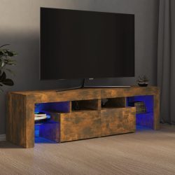   füstös tölgy színű TV-szekrény LED-lámpákkal 140 x 36,5 x 40 cm