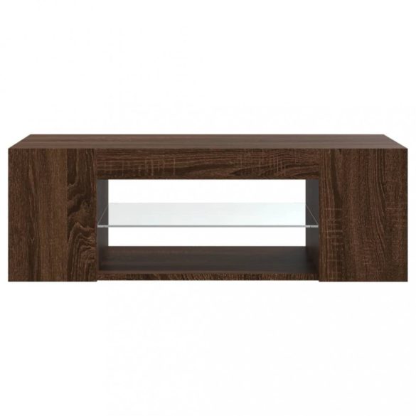 barna tölgy színű LED-es TV-szekrény 90 x 39 x 30 cm