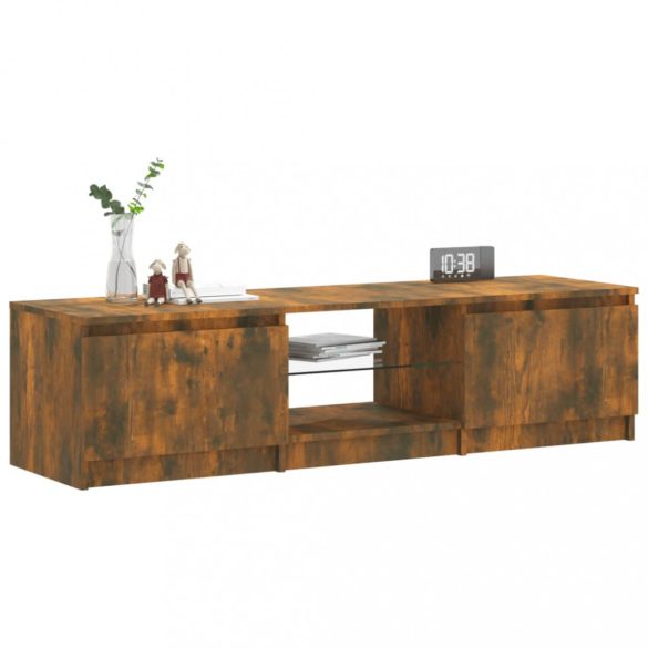 füstös tölgy színű TV-szekrény LED-ekkel 140 x 40 x 36 cm