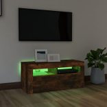 füstös tölgy színű TV-szekrény LED-világítással 90 x 35 x 40 cm