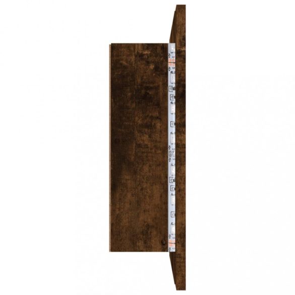 füstös tölgy szerelt fa tükörszekrény LED-del 80x20,5x64 cm
