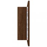 barna tölgyszínű szerelt fa tükörszekrény LED-del 60x12x45 cm