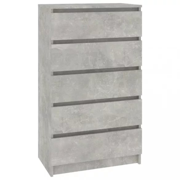 betonszürke szerelt fa fiókos szekrény 60 x 36 x 103 cm