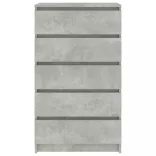 betonszürke szerelt fa fiókos szekrény 60 x 36 x 103 cm