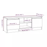 betonszürke TV-szekrény ajtóval 102 x 30 x 36 cm