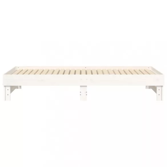 fehér tömör fenyőfa kihúzható kanapéágy 2x(100x200) cm