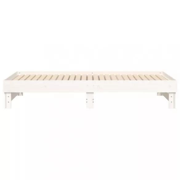 fehér tömör fenyőfa kihúzható kanapéágy 2 x (90 x 200) cm