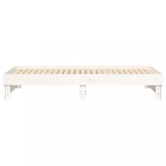 fehér tömör fenyőfa kihúzható kanapéágy 2 x (80 x 200) cm