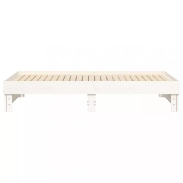 fehér tömör fenyőfa kihúzható kanapéágy 2x(90x190) cm
