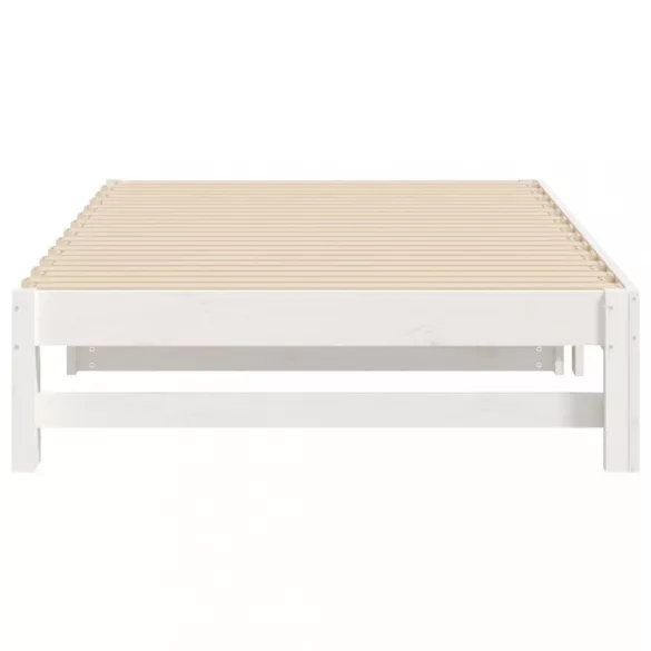 fehér tömör fenyőfa kihúzható kanapéágy 2x(100x200) cm