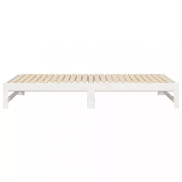 fehér tömör fenyőfa kihúzható kanapéágy 2x(100x200) cm