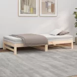 tömör fenyőfa kihúzható kanapéágy 2 x (90 x 200) cm