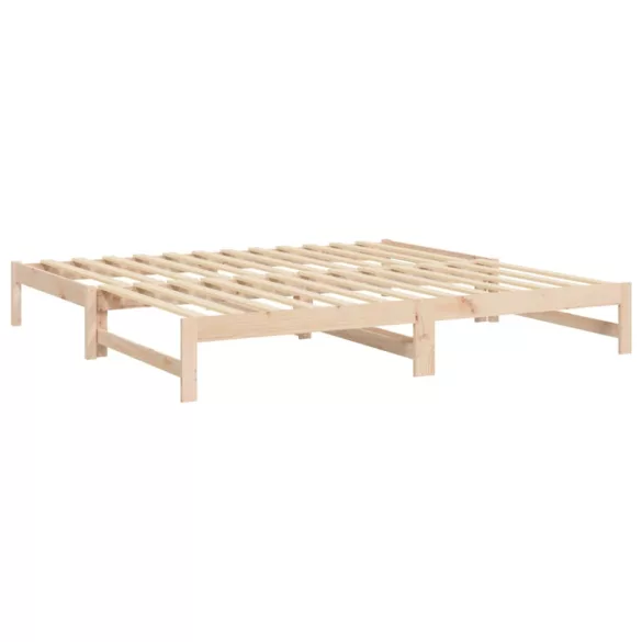 tömör fenyőfa kihúzható kanapéágy 2 x (90 x 200) cm
