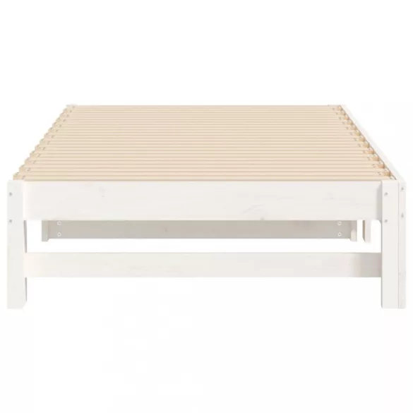 fehér tömör fenyőfa kihúzható kanapéágy 2x(90x190) cm