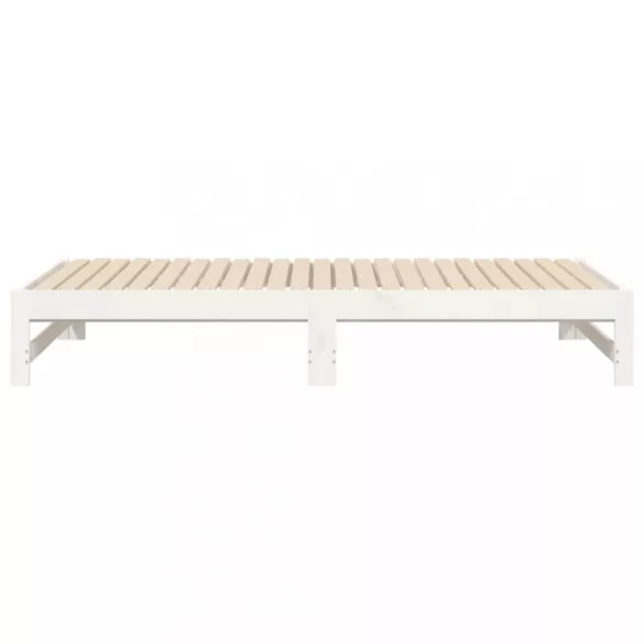 fehér tömör fenyőfa kihúzható kanapéágy 2x(75x190) cm