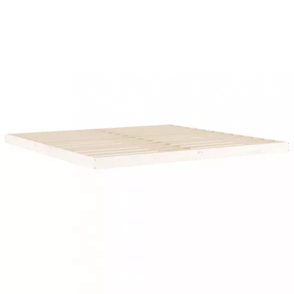 fehér tömör fenyőfa ágykeret 200 x 200 cm