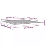 fehér tömör fenyőfa ágykeret 180 x 200 cm (Super King Size)