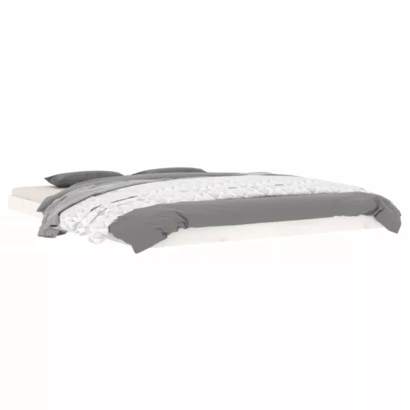 fehér tömör fenyőfa ágykeret 160 x 200 cm