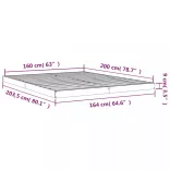 fehér tömör fenyőfa ágykeret 160 x 200 cm