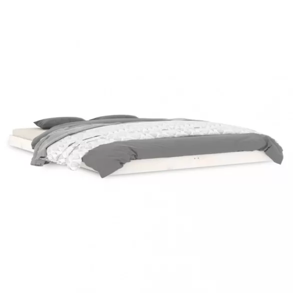 fehér tömör fenyőfa ágykeret 140 x 200 cm