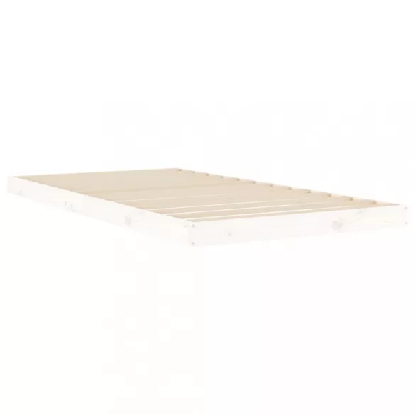 fehér tömör fenyőfa ágykeret 100 x 200 cm