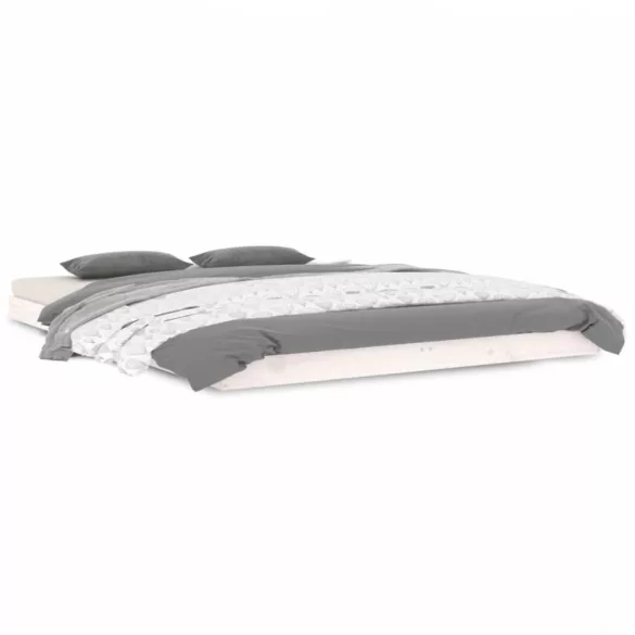 fehér tömör fenyőfa ágykeret 140x190 cm