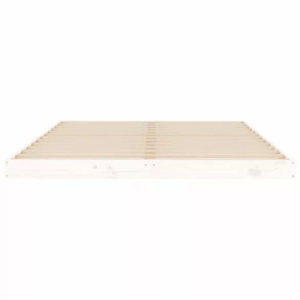 fehér tömör fenyőfa ágykeret 135 x 190 cm Double