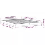 fehér tömör fenyőfa ágykeret 135 x 190 cm Double