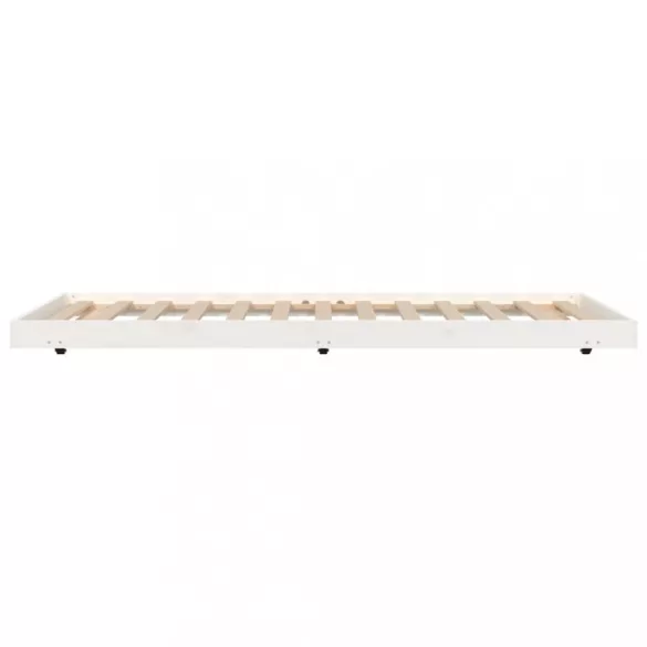 fehér tömör fenyőfa ágy matrac nélkül 100 x 200 cm