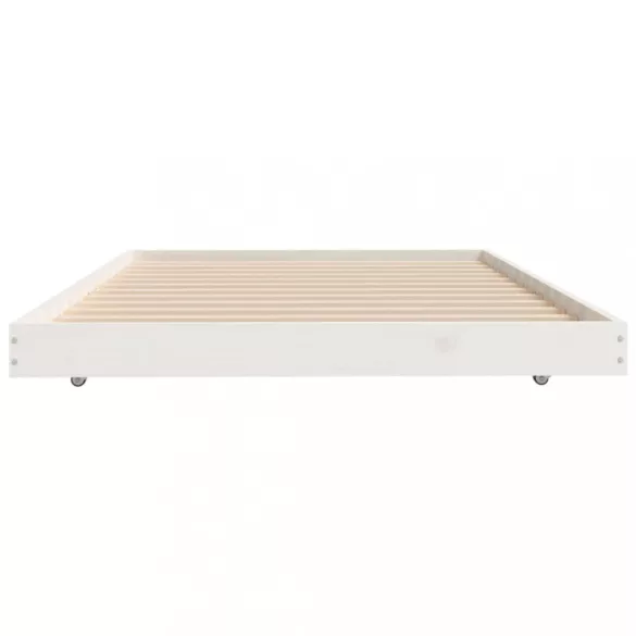 fehér tömör fenyőfa ágy matrac nélkül 100 x 200 cm