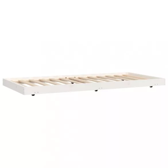 fehér tömör fenyőfa ágy matrac nélkül 75 x 190 cm