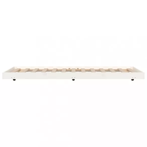 fehér tömör fenyőfa ágy matrac nélkül 75 x 190 cm